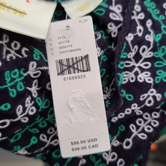 Anthropologie MAEVE Cammie Embroidered Peplum Top L Navy Green V Neck Boho NWT - Picture 12 of 12